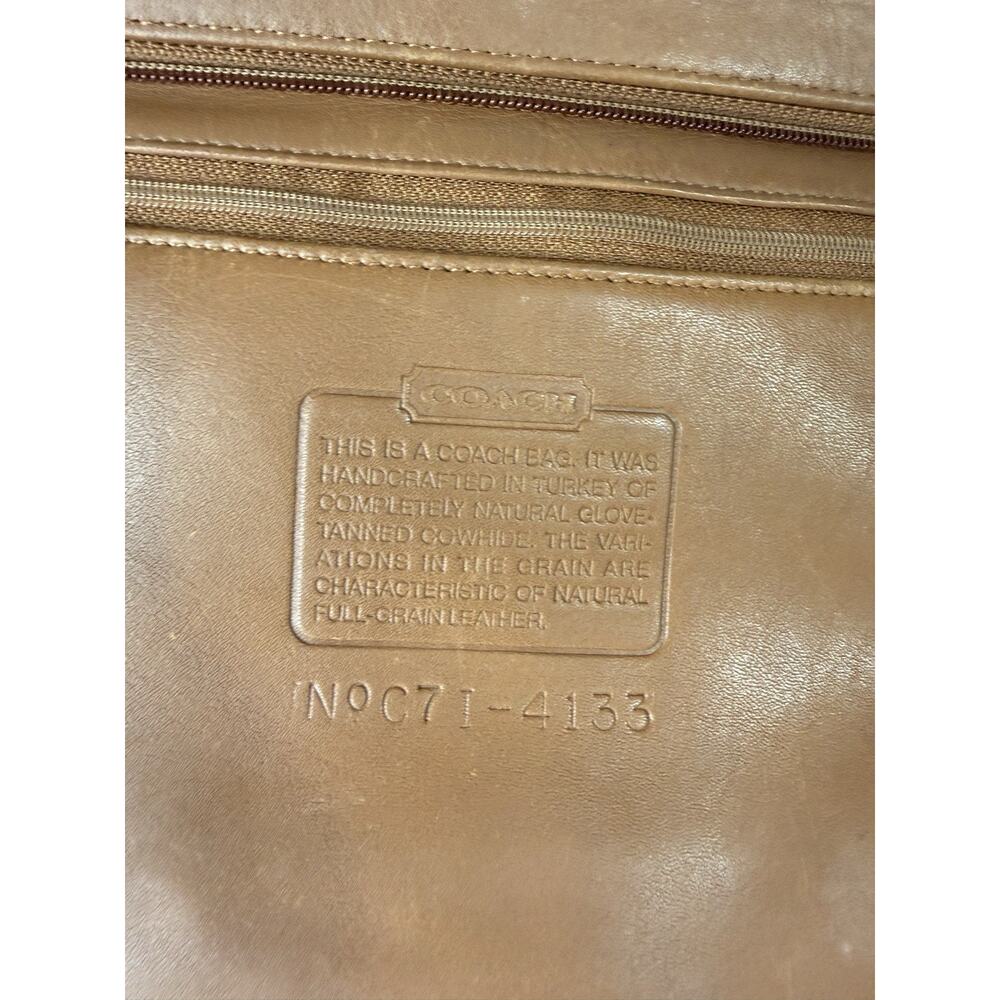 Vintage COACH Brown Leather Waverly Tote Bag Zip Closure 4133 90s USA 12.5x9 - Picture 12 of 16
